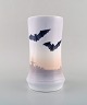 Rare Royal Copenhagen art nouveau vase with bats in hand painted porcelain. 
1920