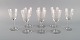 Baccarat, France. Eight art deco Cavour white wine glasses in mouth blown 
crystal glass. 1920s / 30s.
