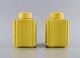 Wilhelm Kåge (1889-1960) for Gustavsberg. A pair of rare art deco tea caddies in 
yellow glazed stoneware. 1920s / 30s.
