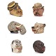 Set of six decorative full size masks from an Italian theater group circa 
1930-40