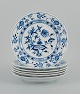 Meissen, a set of six Blue Onion dinner plates.