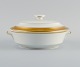 Royal Copenhagen. White porcelain lidded tureen with gold rim.