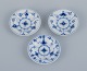 Royal Copenhagen Blue Fluted Plain, three caviar bowls.