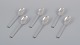 Georg Jensen Pyramid, set of six dessert spoons in sterling silver.