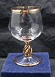 Ida glas med guldkant fra Holmegaard. Cognac 9cm