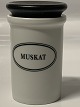 Eslau, Muskat krydderikrukke. Højde med låg 10,5 cm.SOLGT
