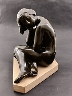 Just Andersen disco metal girl on marble base