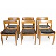 Set of 6 Dining 
Chairs - Model 
P H 3-2 - Teak 
and Black ...
