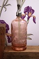 K&Co. presents: 
Decorative, 
beautiful old 
French glass 
siphon in pink 
color with 
etched writing 
- 
Lille/Paris...