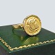 Ring i 14 kt. 
guld, motiv af 
hoved i profil