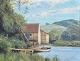 Pegasus – Kunst 
- Antik - 
Design 
presents: 
Walseth, 
Niels (1914 - 
2001) Denmark: 
A boy in a 
rowboat on a 
mill lake.