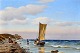 Pegasus – Kunst 
- Antik - 
Design 
presents: 
Neumann, 
Johan (1860 - 
1940) Denmark: 
A fishing boat 
on the coast.
