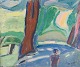 Erik Hoppe 
(1896–1968)
Parti fra 
Søndermarken.
Olie på ...