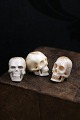 Old, decorative mini skulls carved in horn / bone...