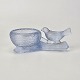 Kinnerup Antik & Porcelæn præsenterer: Fåglavik saltkarlyseblåt glas8,5 cm