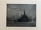 Ole Buus Larsen præsenterer: Radering Adolph Larsen 1903 - Frederiksberg Kirke i måneskin 1903.