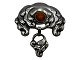 Antik K præsenterer: Dansk sølvStor Art Nouveau broche med rav fra ca. 1900-1910