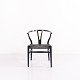 Osted Antik & Design præsenterer: CH24 Y-Stol i Sort med Sort Papirgarnsflet Hans J. Wegner Carl Hansen & Søn