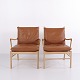 Osted Antik & Design præsenterer: Colonial Lænestol Model PJ149 i Eg med Cognac Hynder Ole Wanscher P. Jeppesen