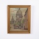 Oliemaleri af Sacré Coeur i Forgyldt Ramme ca. 1920'erne