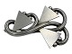 Georg Jensen sølvArt Deco broche med geometrisk design