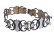 Antik K præsenterer: Bernard Meldahl sterling sølvArmbånd med sort og hvid emalje fra ca. 1950