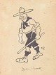 L'Art præsenterer: Robert Storm Petersen, original tuschtegning af Baden-Powell. Dansk kunstner.