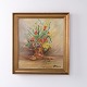 Blomstermaleri med Buket i Forgyldt Ramme Signeret, 1920
