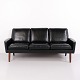 Vintage 3 Personers Sofa i Sort Læder Dansk Design fra ...
