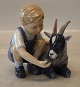 Klosterkælderen præsenterer: 0434 Kgl Dreng med gedekid 13.5 x 14 cm Allan Therkelsen Børn med bondegårdsdyr ...