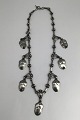 Danam Antik præsenterer: Georg Jensen Sølv Halskæde No. 37 (Grøn Agat) (1915-1930)
