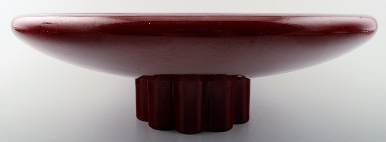 Paul Milet for Sevres, large Art Deco centerpiece in oxblood glaze.