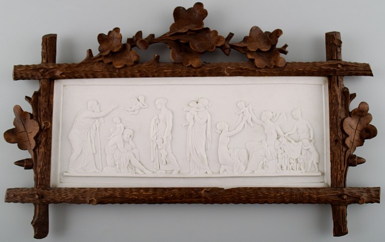 Rare Royal Copenhagen biscuit plaque after Thorvaldsen.
