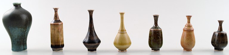 Collection of Höganäs, Sweden and others miniature vases, a total of 7.