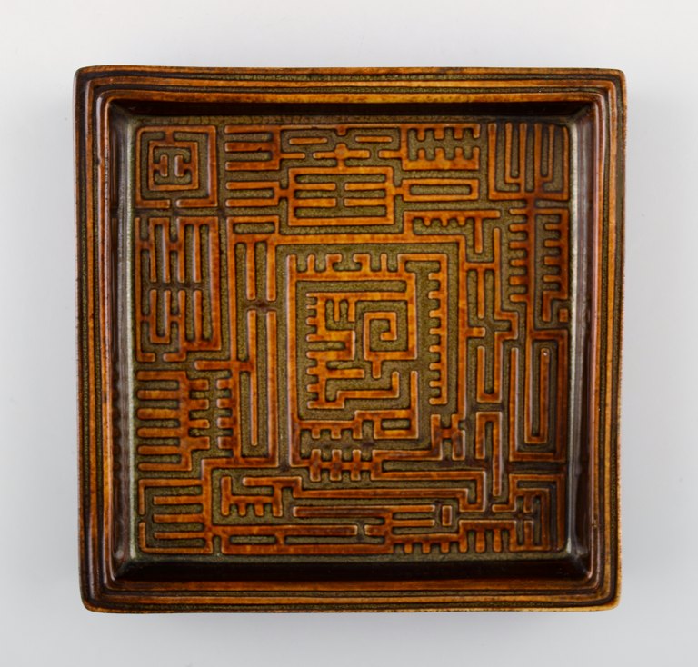 Stig Lindberg, Gustavsberg, Domino dish in ceramics.