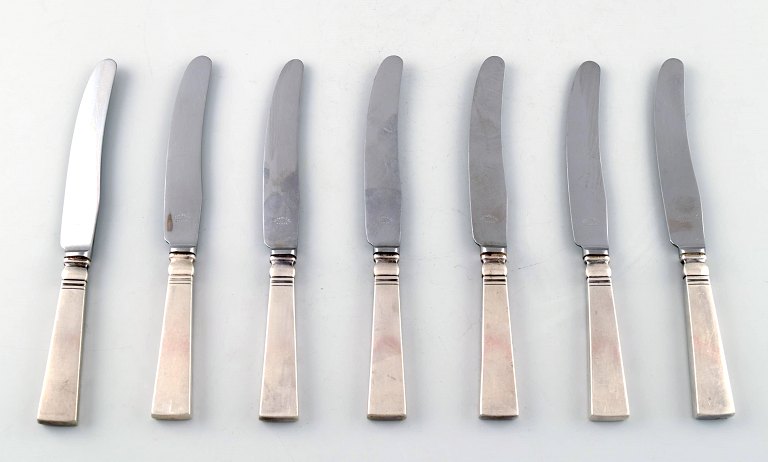 Georg Jensen Sterling Silver Block / Acadia.
7 fruit knives.