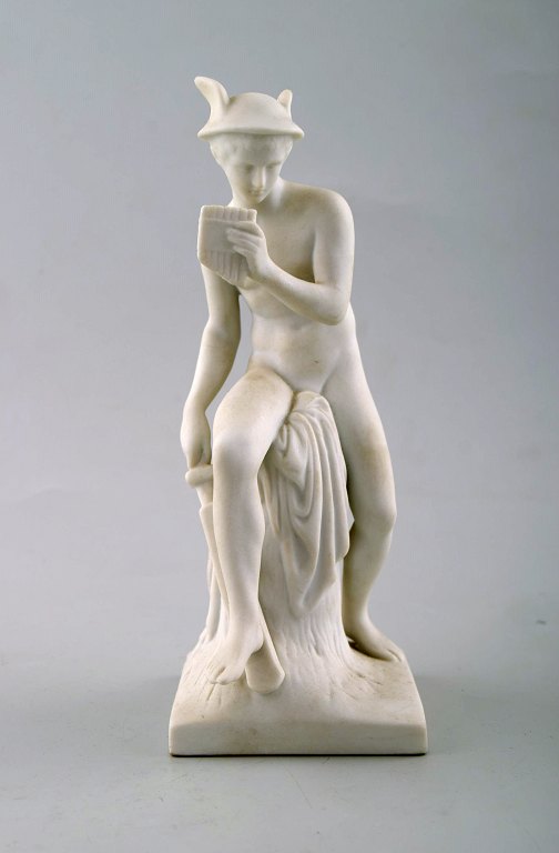 Antique B&G (Bing & Grondahl) biscuit figure after Thorvaldsen.
Merkur. Designed by Thorvaldsen in 1818.