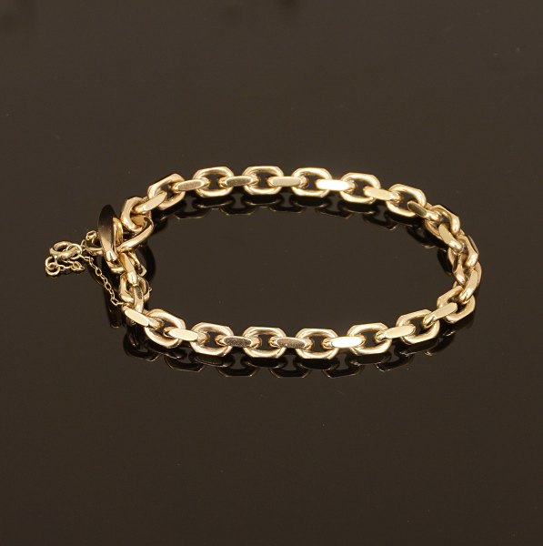 K. Laursens Guldsmedie: Anker Armband, 8kt Gold. L: 19,5cm.G: 26,5gr