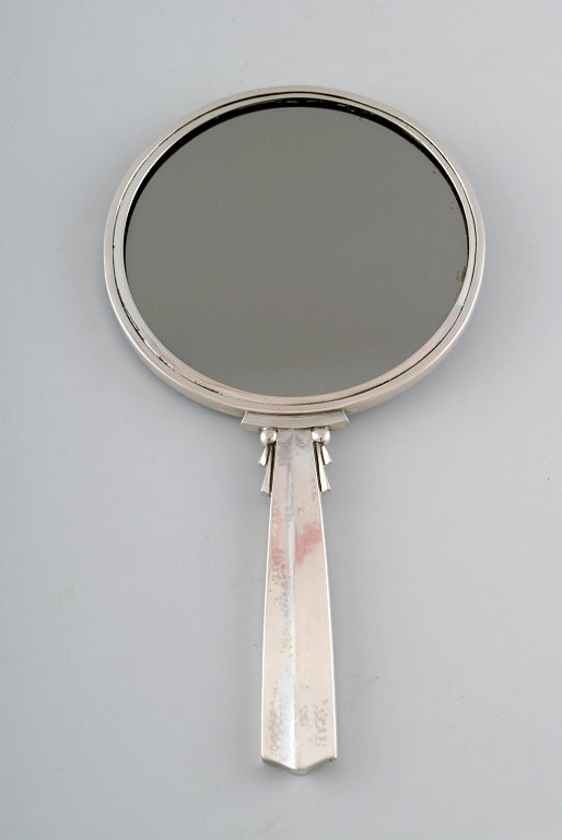 Georg Jensen art deco hand mirror in sterling silver, design 150B, designed by 
Harald Nielsen,1945-52.