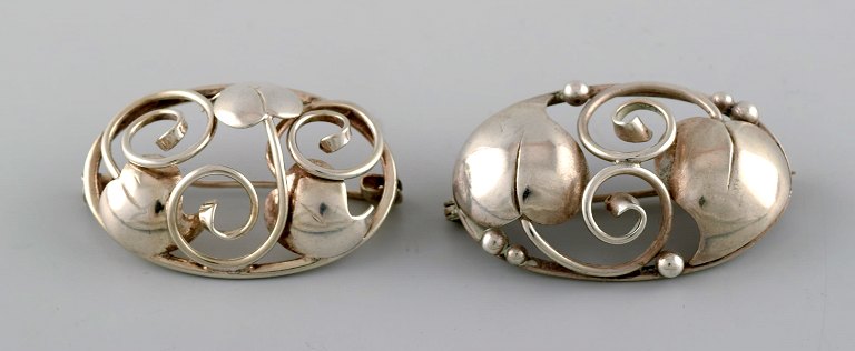 Two Danish brooches in silver. 1930s.