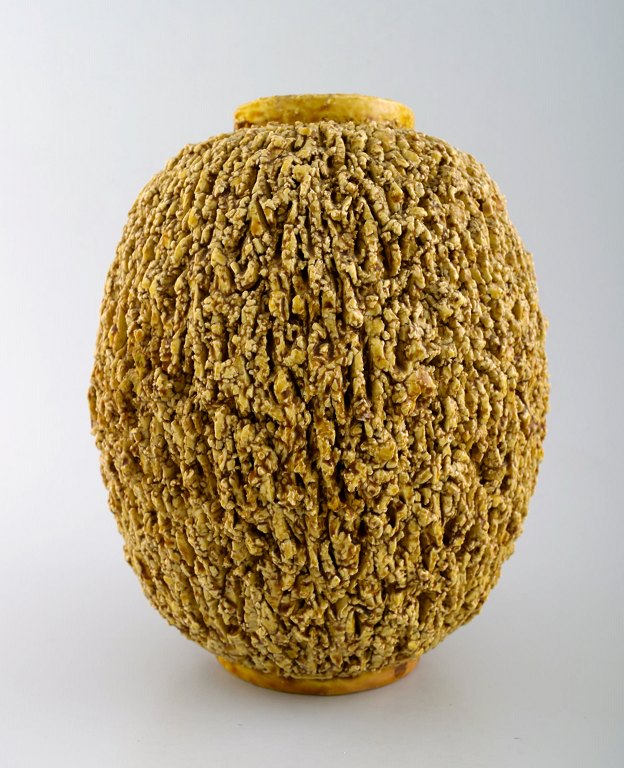 Rörstrand / Rorstrand Gunnar Nylund "Chamotte" vase. "Hedgehog Vase".