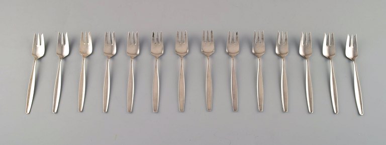 Georg Jensen Sterling Silver Cypress 12 pcs. cake forks.
