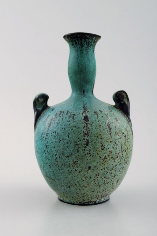 Svend Hammershoi for Kähler, Denmark, glazed stoneware art pottery vase, 1930 s.