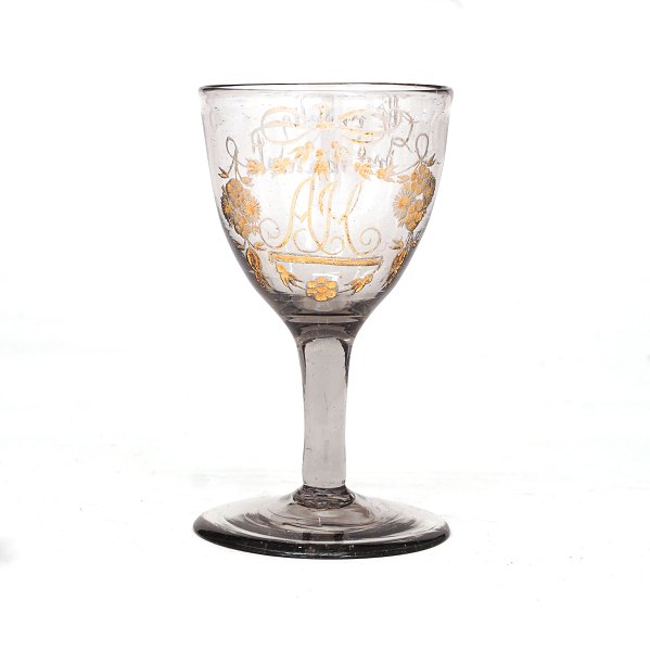 A Norwegian late 18th century wine glass. Hurdal, Norway, circa 1800. H: 11,2cm