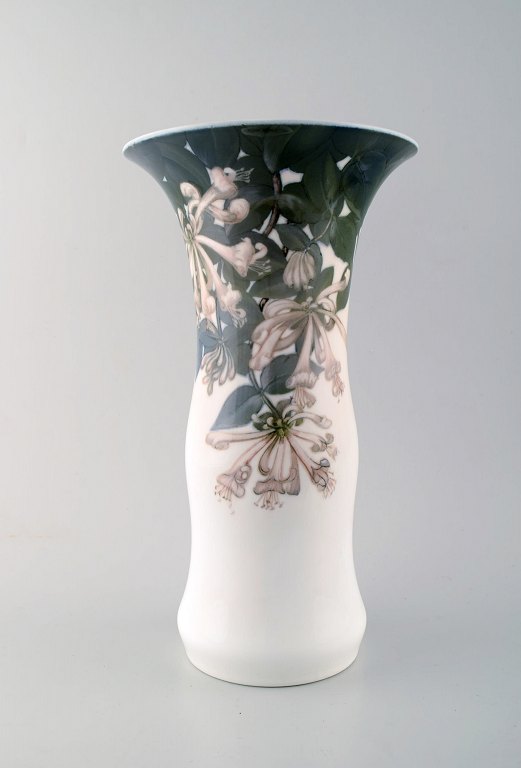 Large Royal Copenhagen Art Nouveau vase decorated with lilies.
