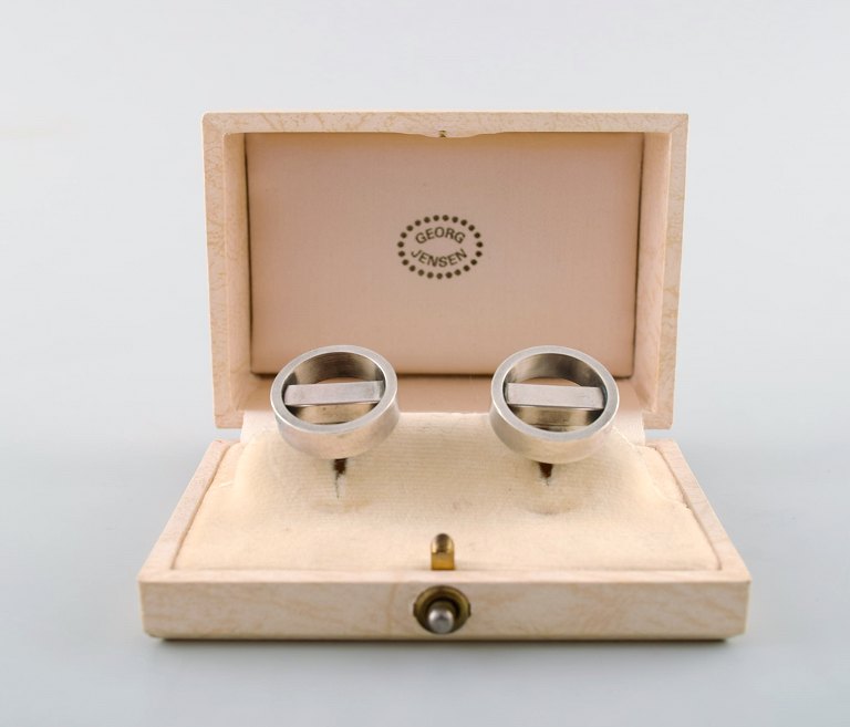 Søren Georg Jensen for Georg Jensen. A pair of art deco cufflinks in sterling 
silver.