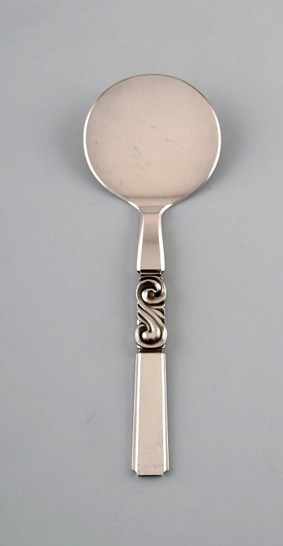 Georg Jensen. Cutlery, Scroll no. 22, hammered Sterling Silver. Serving spade.