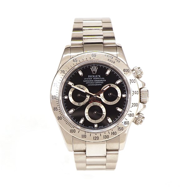 Rolex Daytona, Stahl. Ref. 116520. Verkauft 16.06.06. Wird mit Box und 
Zertifikat geliefert. Guter Zustand. D: 40mm