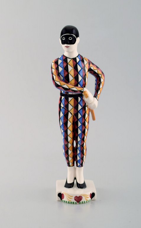 Rasmus Harboe (1868-1952) for Alumina. Rare harlequin porcelain figurine. 
Designed in 1906.