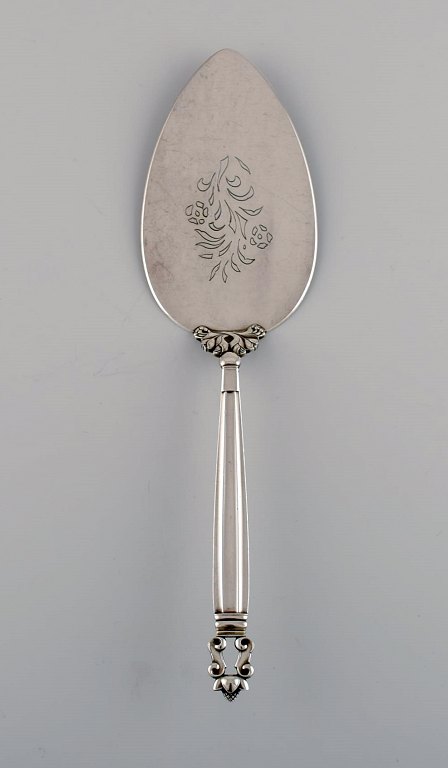 Georg Jensen Acorn serving spade in openwork sterling silver.
